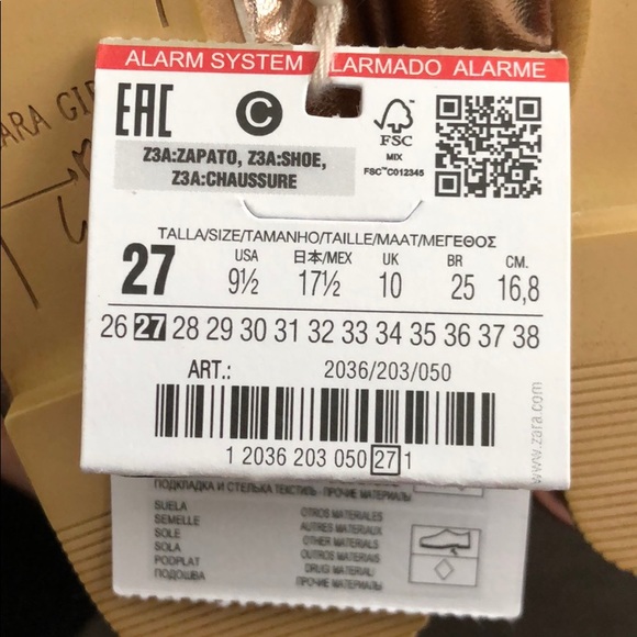 ZARA GIRLS ROSE GOLD MOCCASINS WITH BOW - Picture 8 of 8